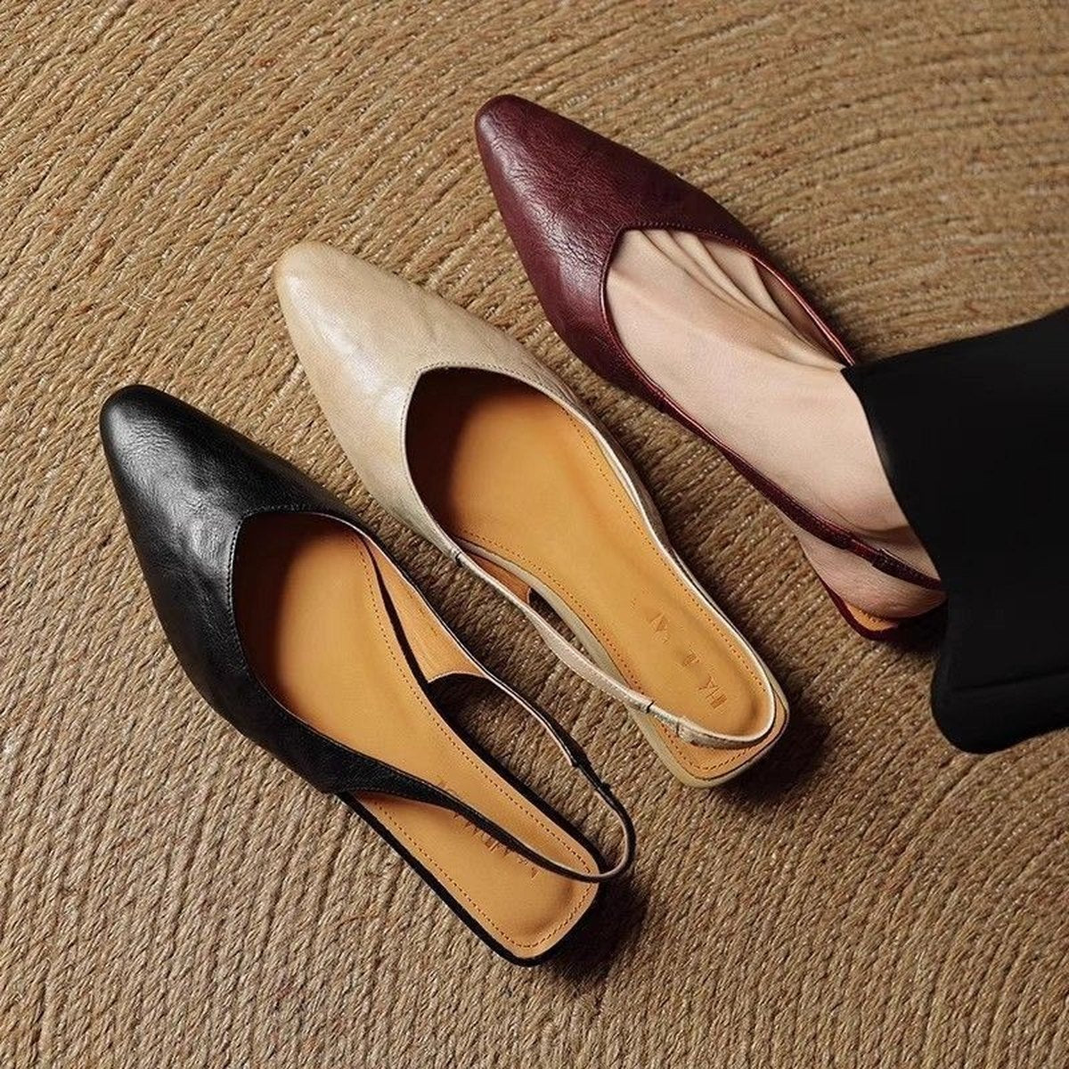 Women's Soft-leather Sandals Outdoor Mules Cutout Back