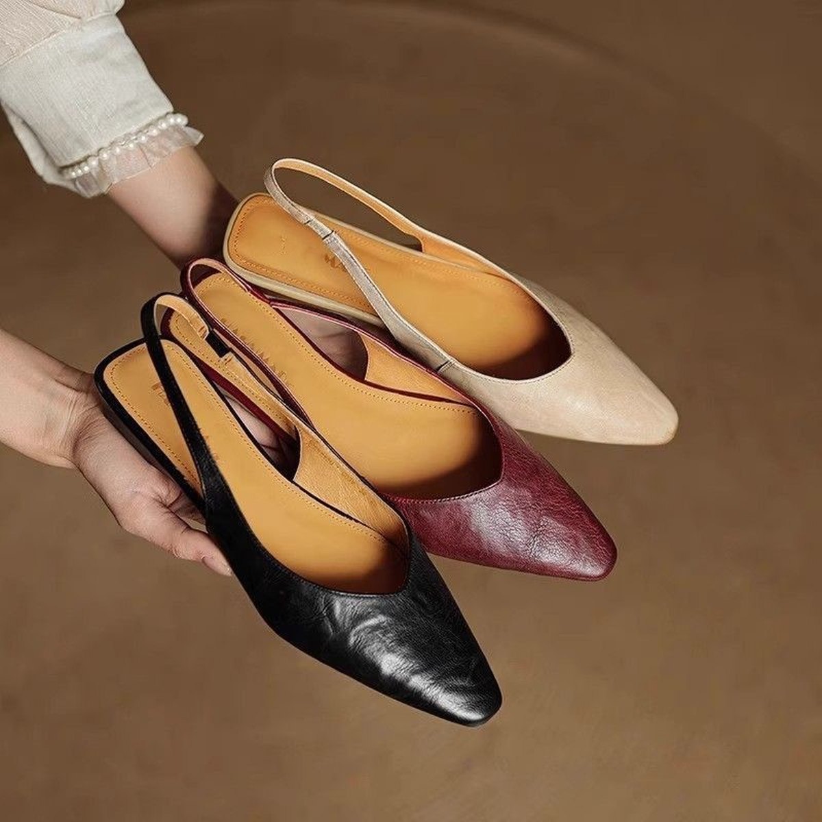 Women's Soft-leather Sandals Outdoor Mules Cutout Back