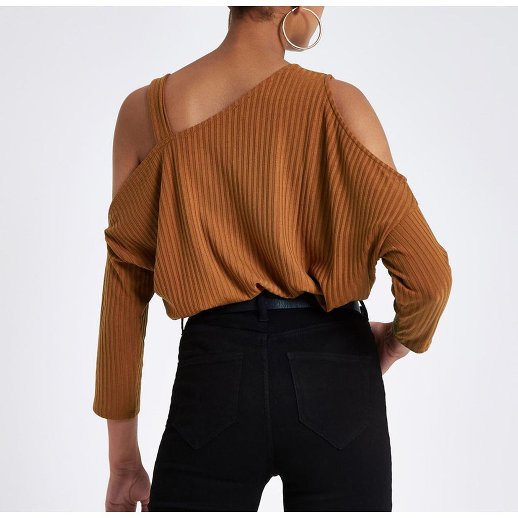 Women's Solid Color Off-shoulder Knit Top