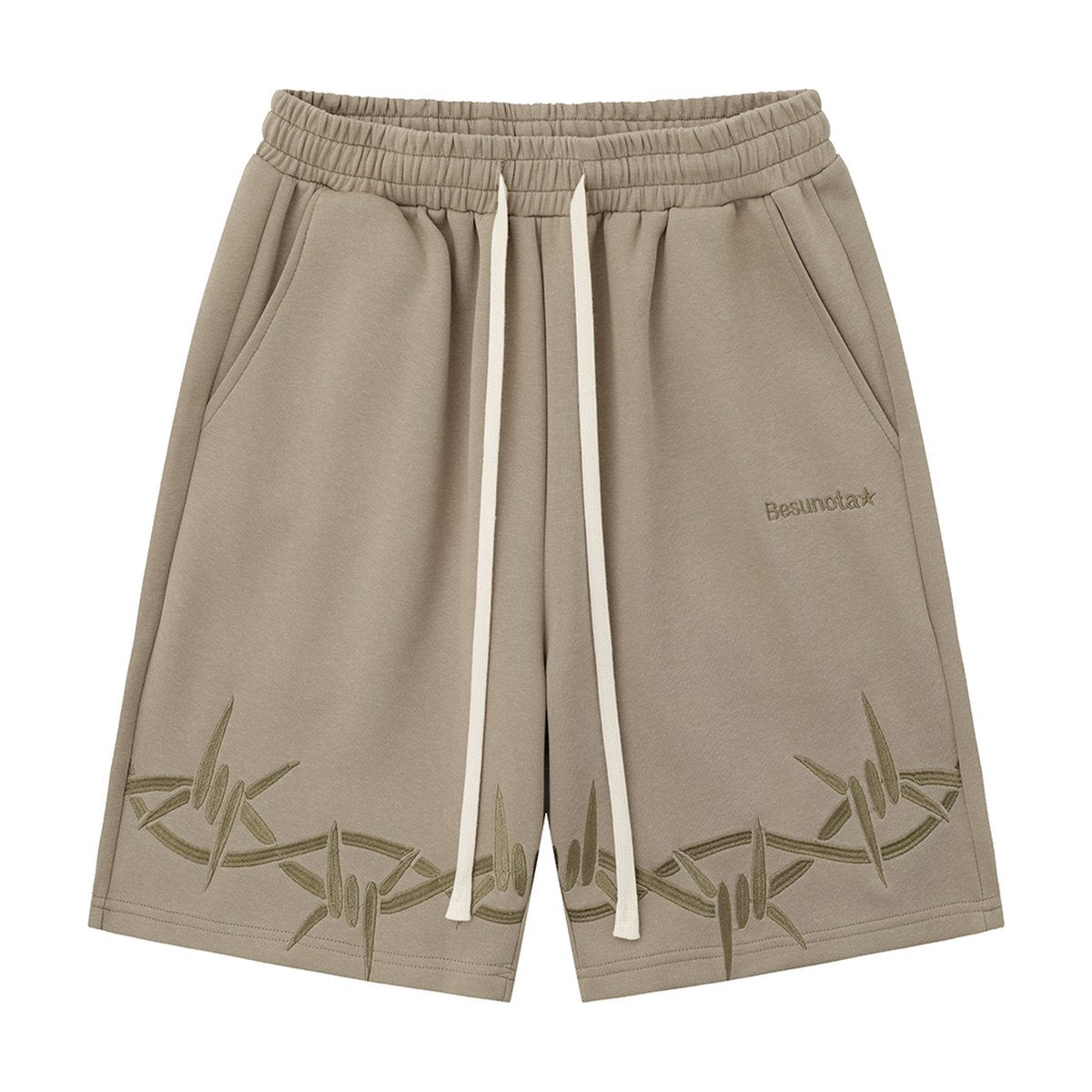 Women's Sports Shorts Thorns Embroidery Knitted Sweatpants