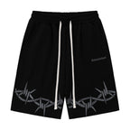 Women's Sports Shorts Thorns Embroidery Knitted Sweatpants