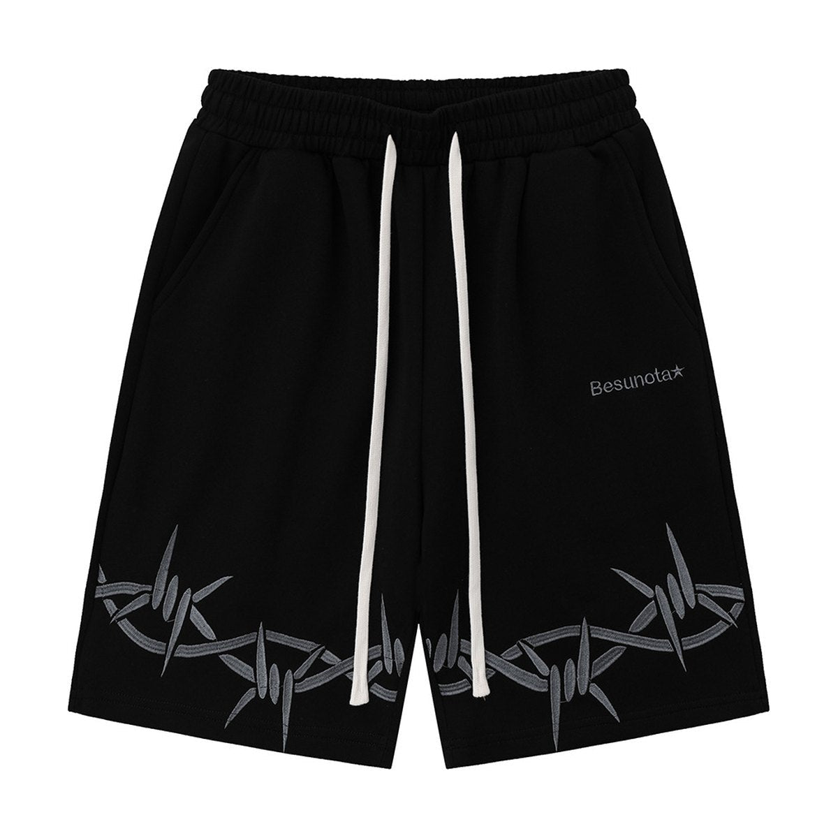 Women's Sports Shorts Thorns Embroidery Knitted Sweatpants