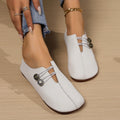 Women's Square-Toe Button Loafers