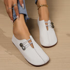 Women's Square-Toe Button Loafers