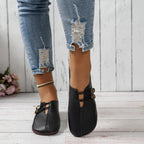 Women's Square-Toe Button Loafers