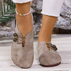 Women's Square Toe Slip-on Sandals Soft Flat Shoes