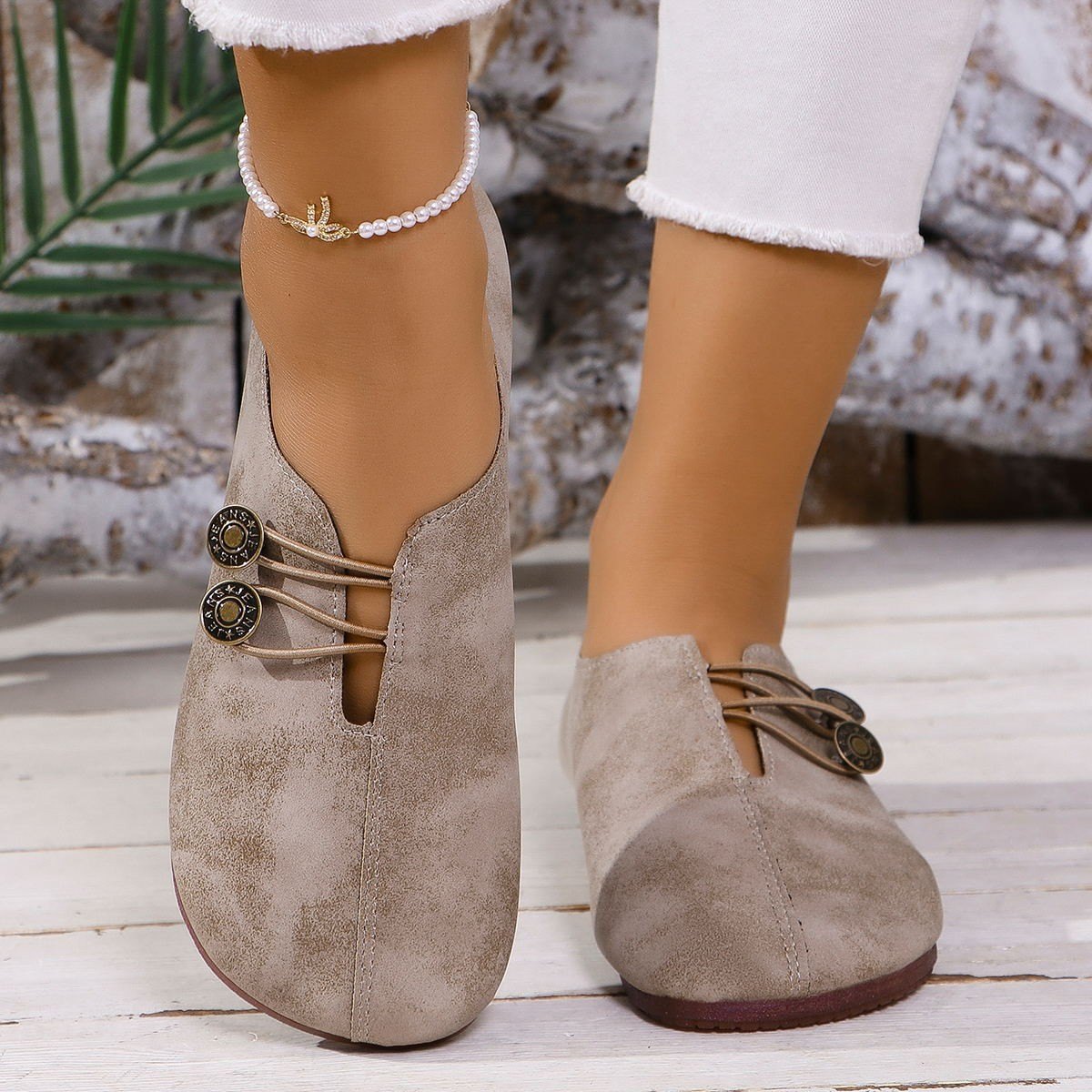 Women's Square Toe Slip-on Sandals Soft Flat Shoes