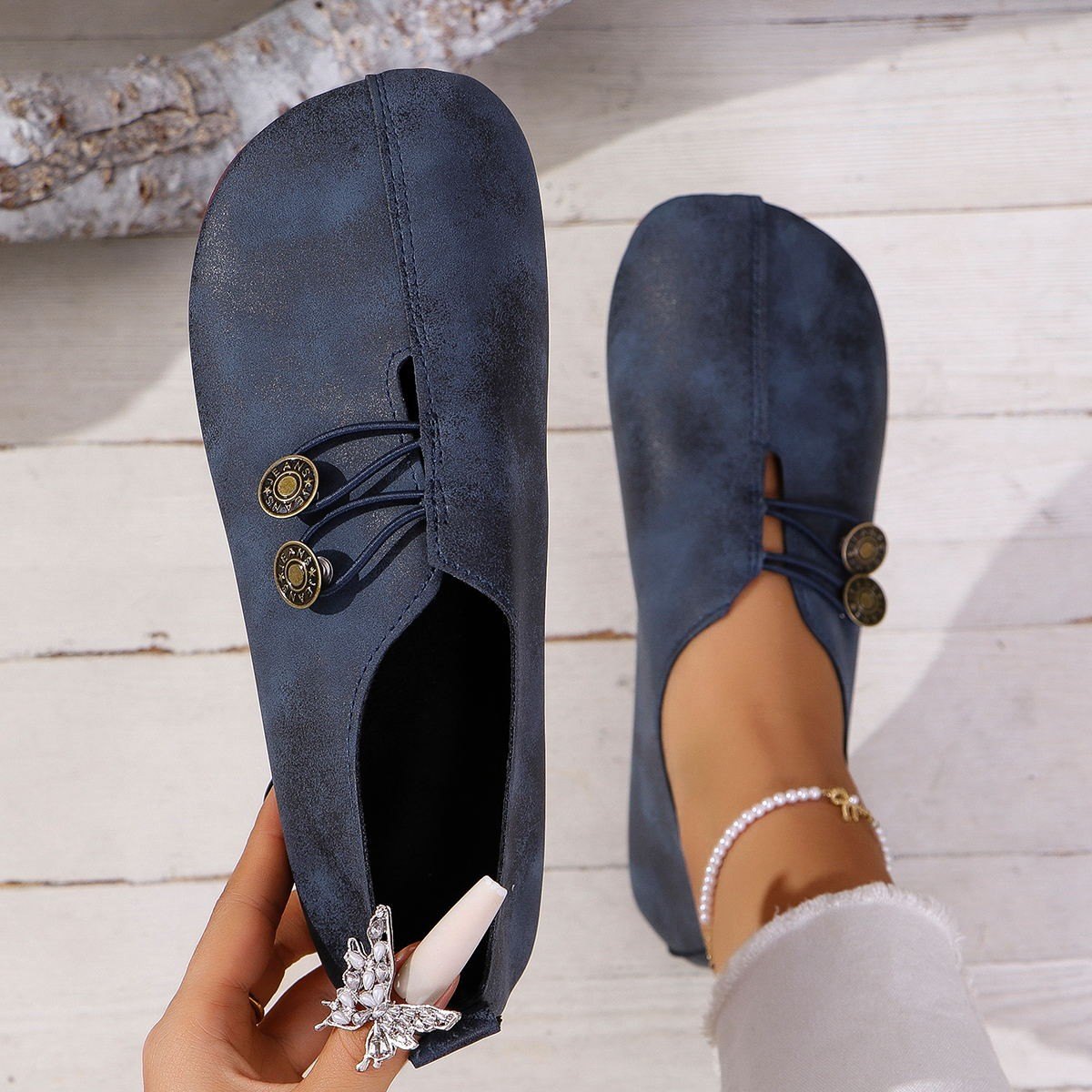 Women's Square Toe Slip-on Sandals Soft Flat Shoes