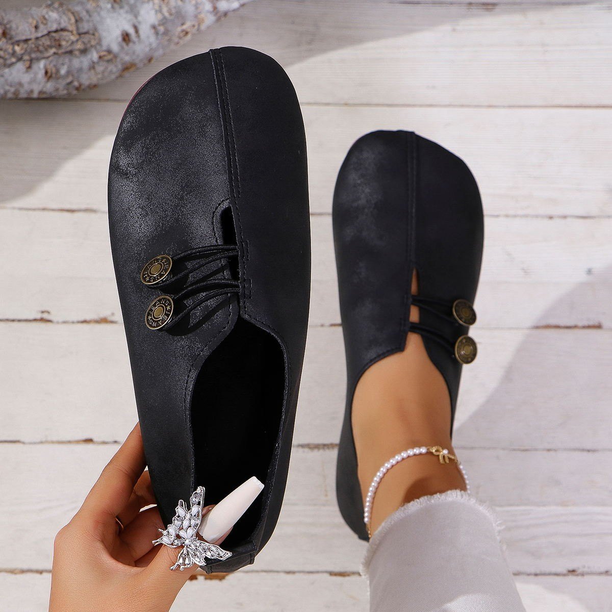 Women's Square Toe Slip-on Sandals Soft Flat Shoes
