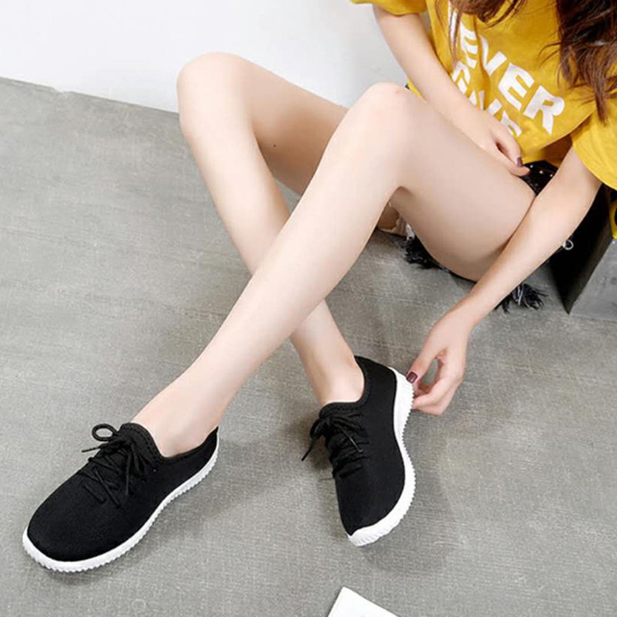 Women's Square Toe Thin Boots Elastic Mid-heel Martin