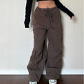 Women's Straight Tube Loose Pocket Cargo Pants