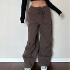 Women's Straight Tube Loose Pocket Cargo Pants