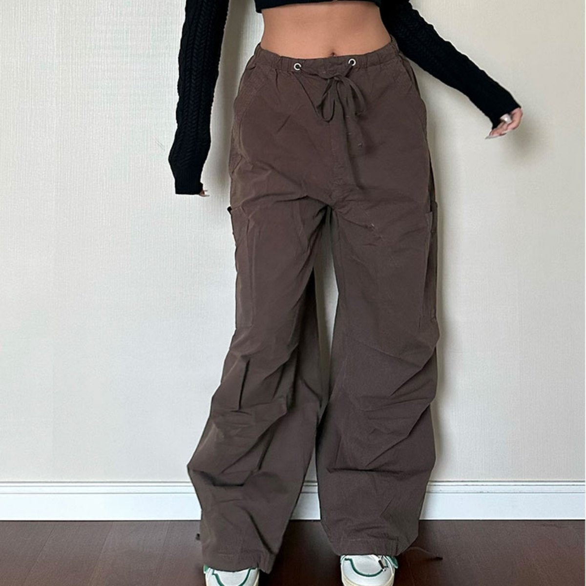 Women's Straight Tube Loose Pocket Cargo Pants