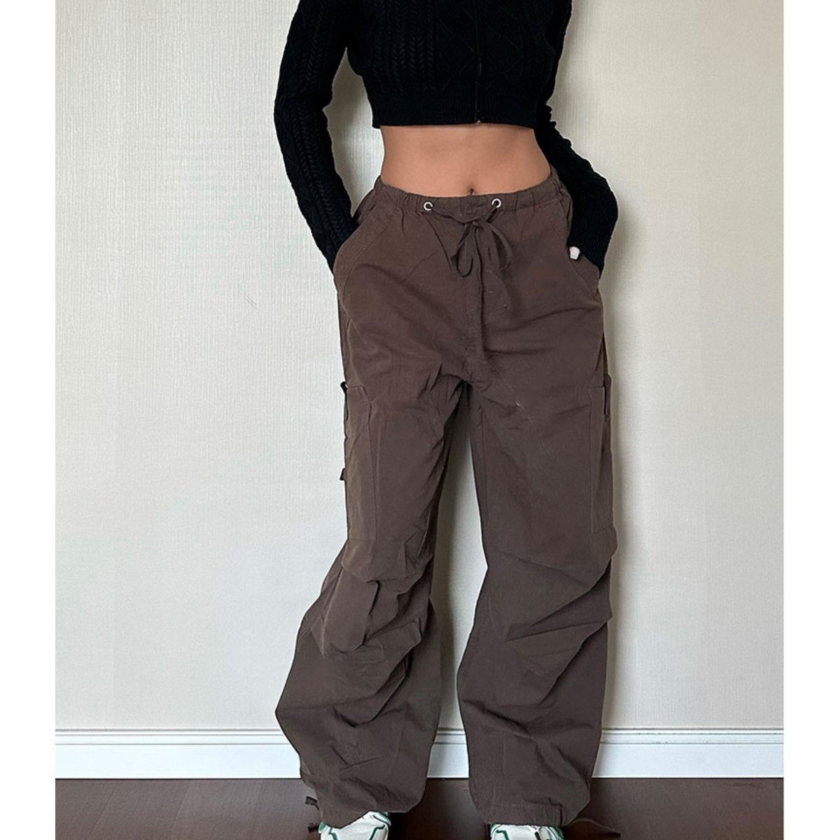 Women's Straight Tube Loose Pocket Cargo Pants