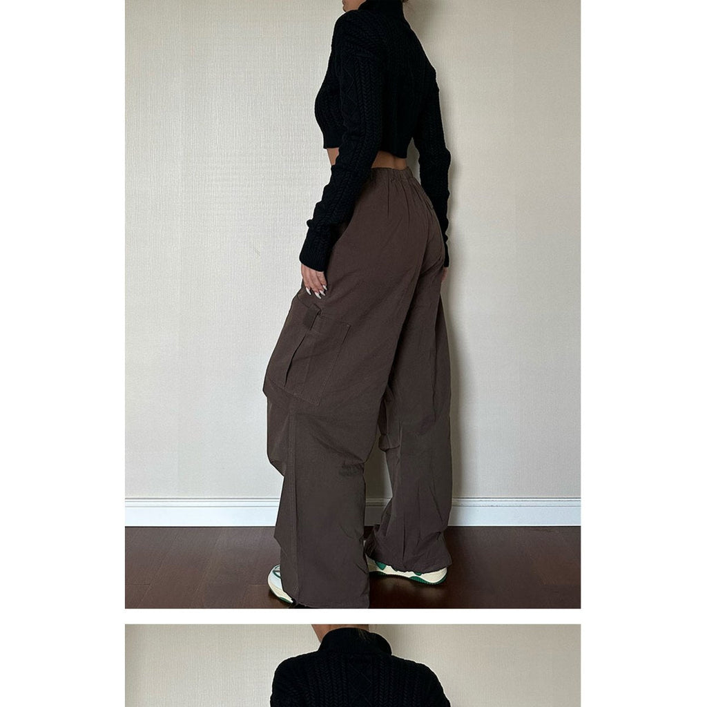 Women's Straight Tube Loose Pocket Cargo Pants
