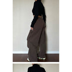 Women's Straight Tube Loose Pocket Cargo Pants
