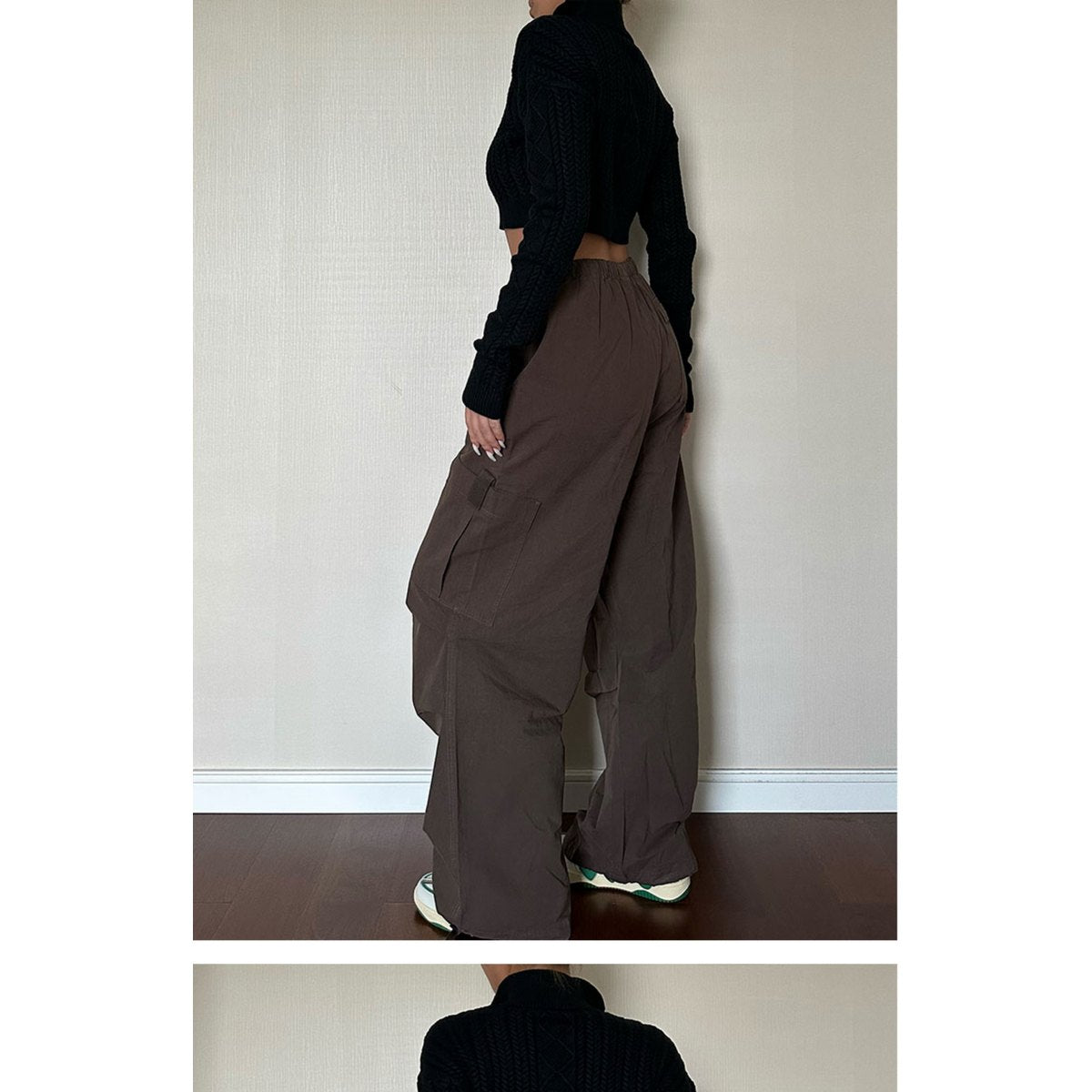 Women's Straight Tube Loose Pocket Cargo Pants