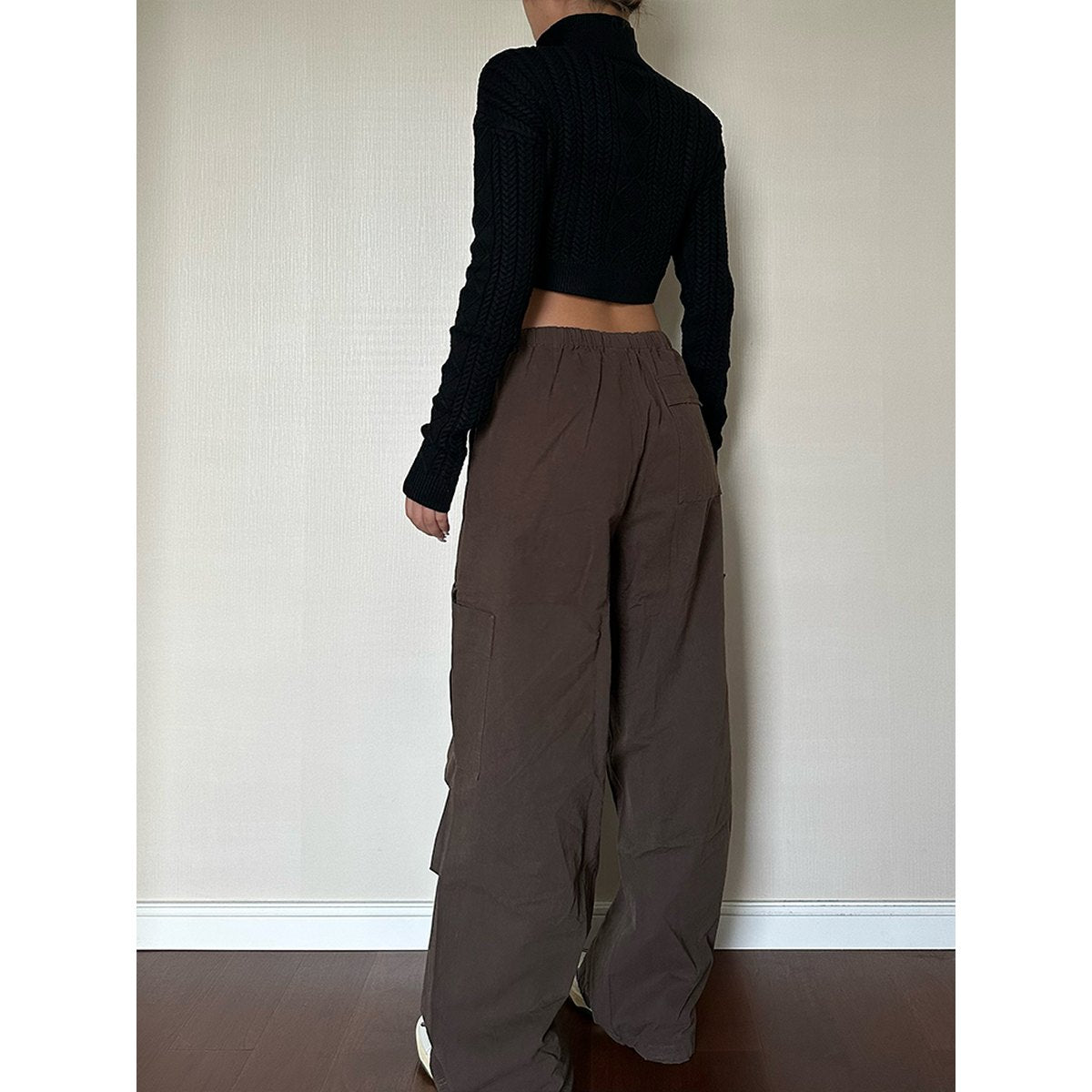 Women's Straight Tube Loose Pocket Cargo Pants