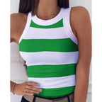 Women's Striped Print Sleeveless Vest