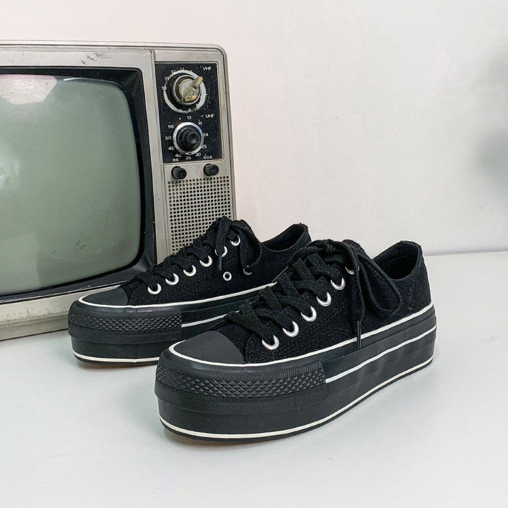 Women's Student Thick-soled Increased Canvas Shoes