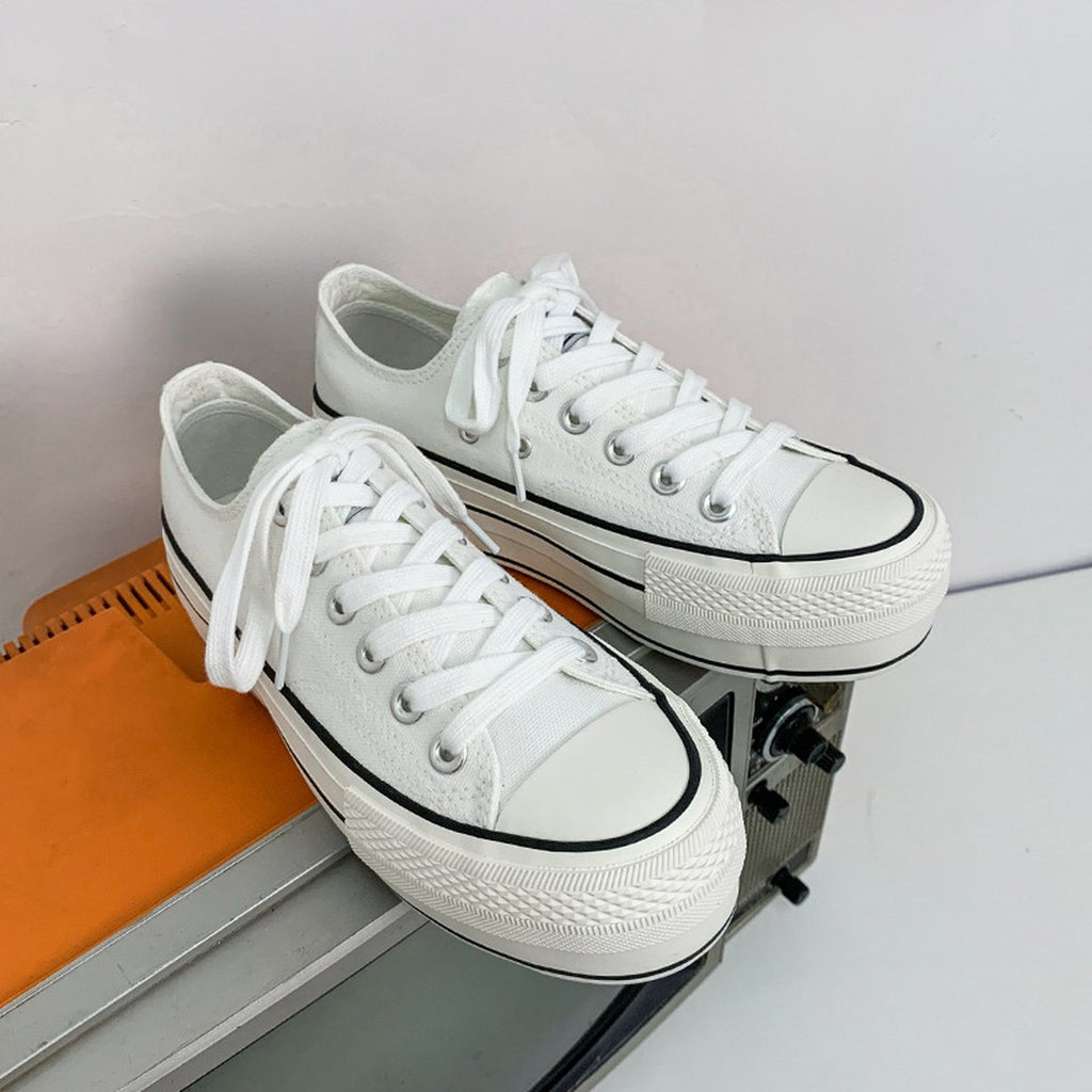 Women's Student Thick-soled Increased Canvas Shoes