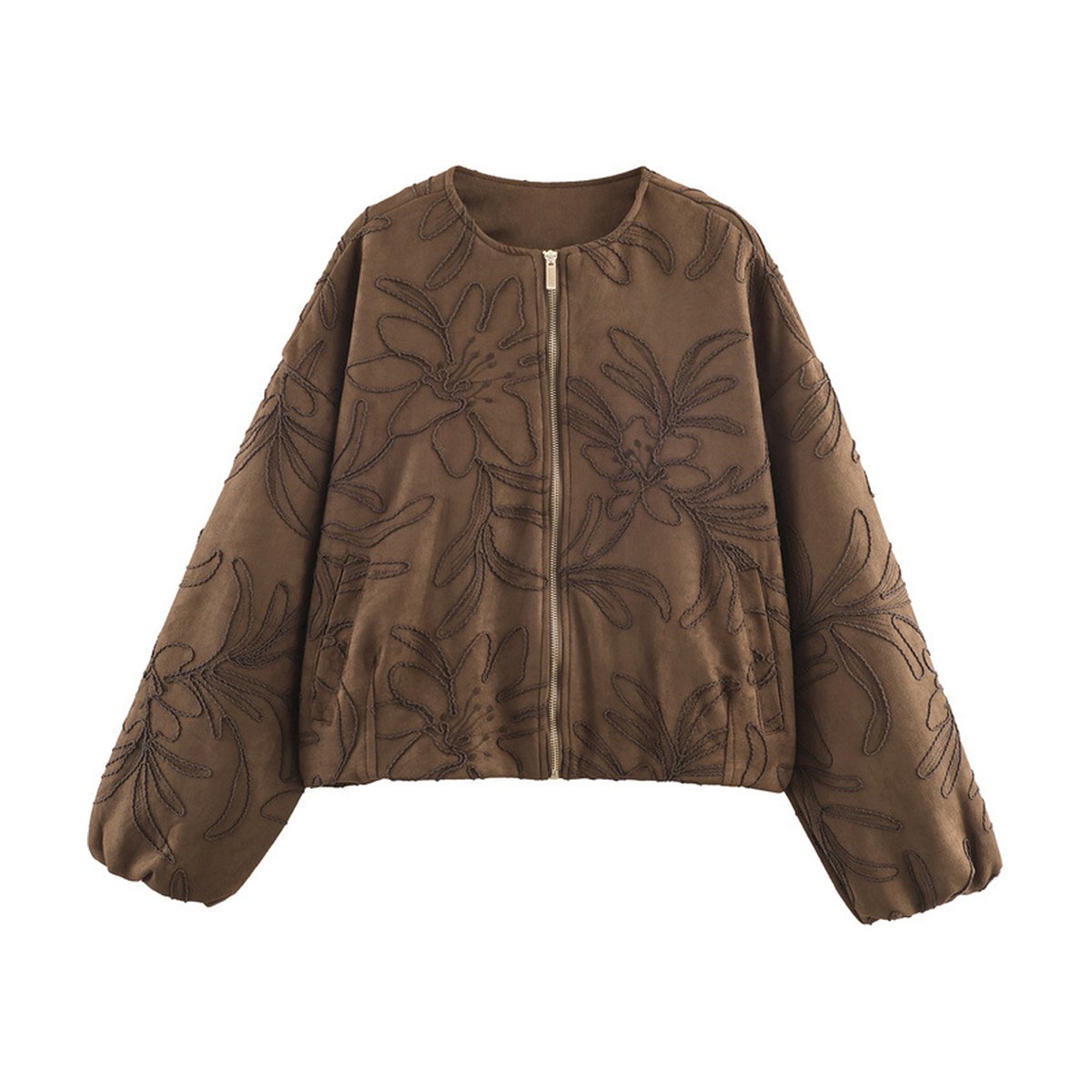 Women's Suede Embroidered Pilot Jacket