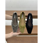 Women's Sweet Bow Shallow Cut Ballet Flats Slip-on