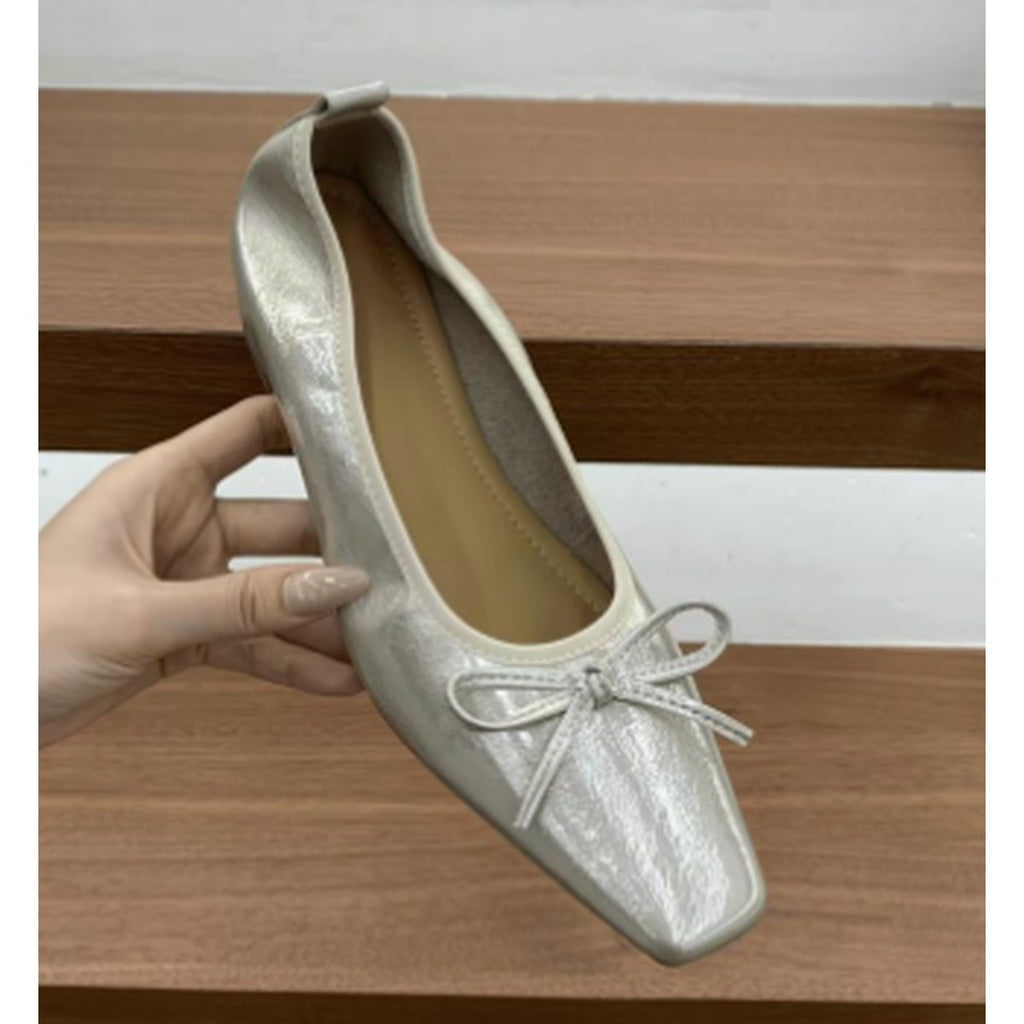 Women's Sweet Bow Shallow Cut Ballet Flats Slip-on