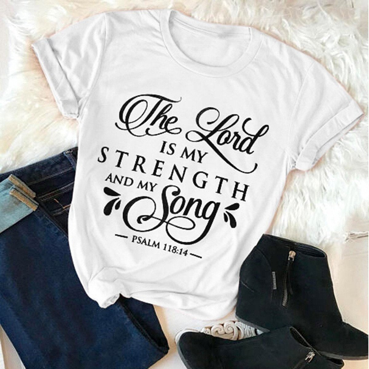 Women's T-shirt Retro Funny Jesus Faith Slogan Art