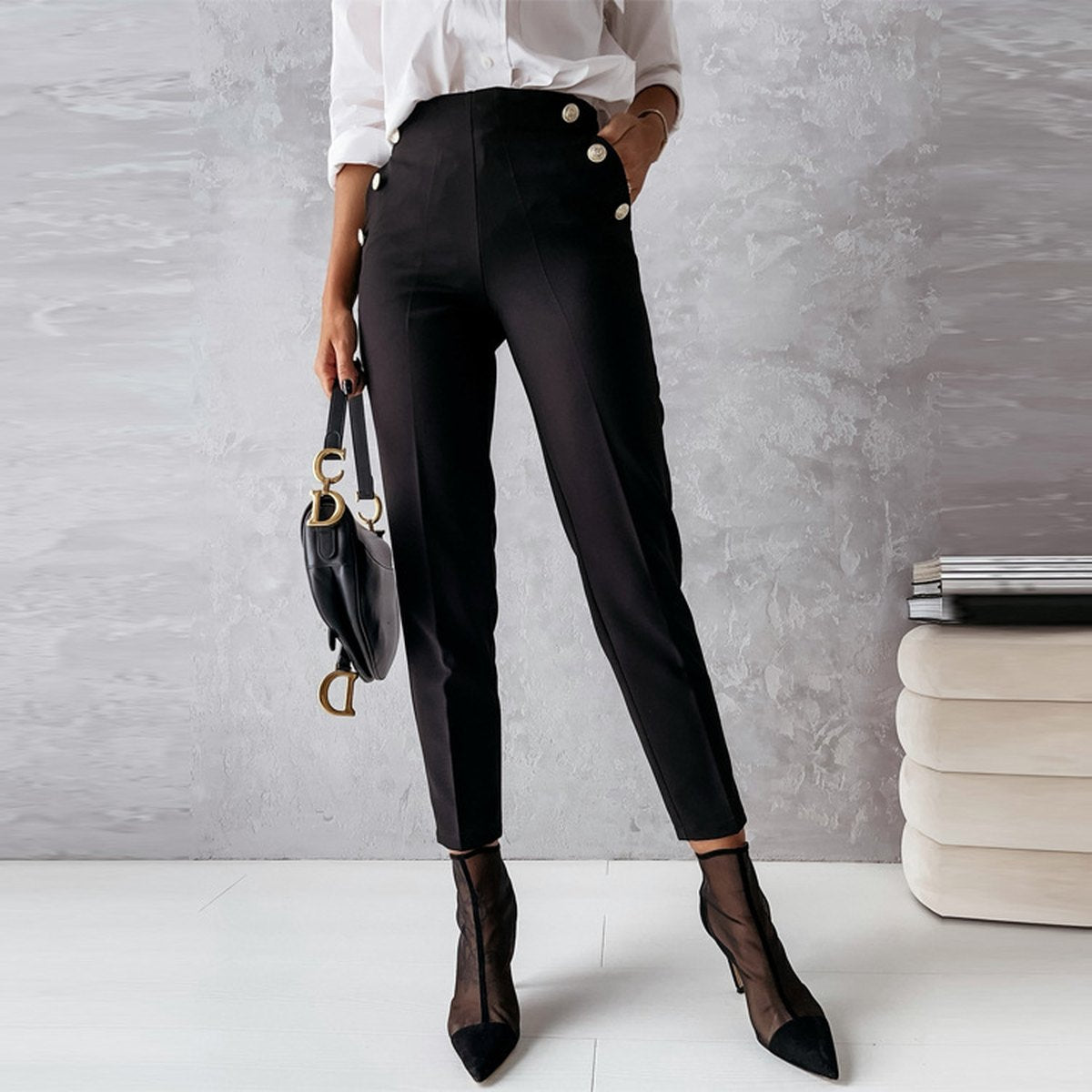 Women's Tailored Trousers Casual Foot Pants