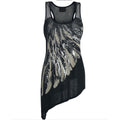 Women's Tank Top Feather Print Vest Shirts