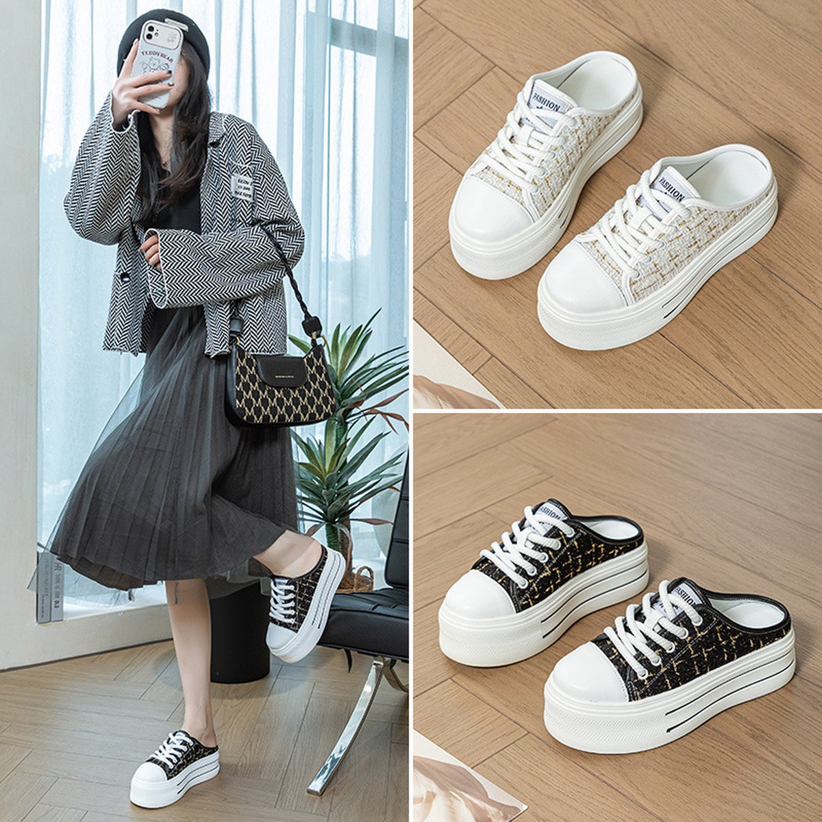Women's Thick Bottom Height Increasing Canvas Shoes