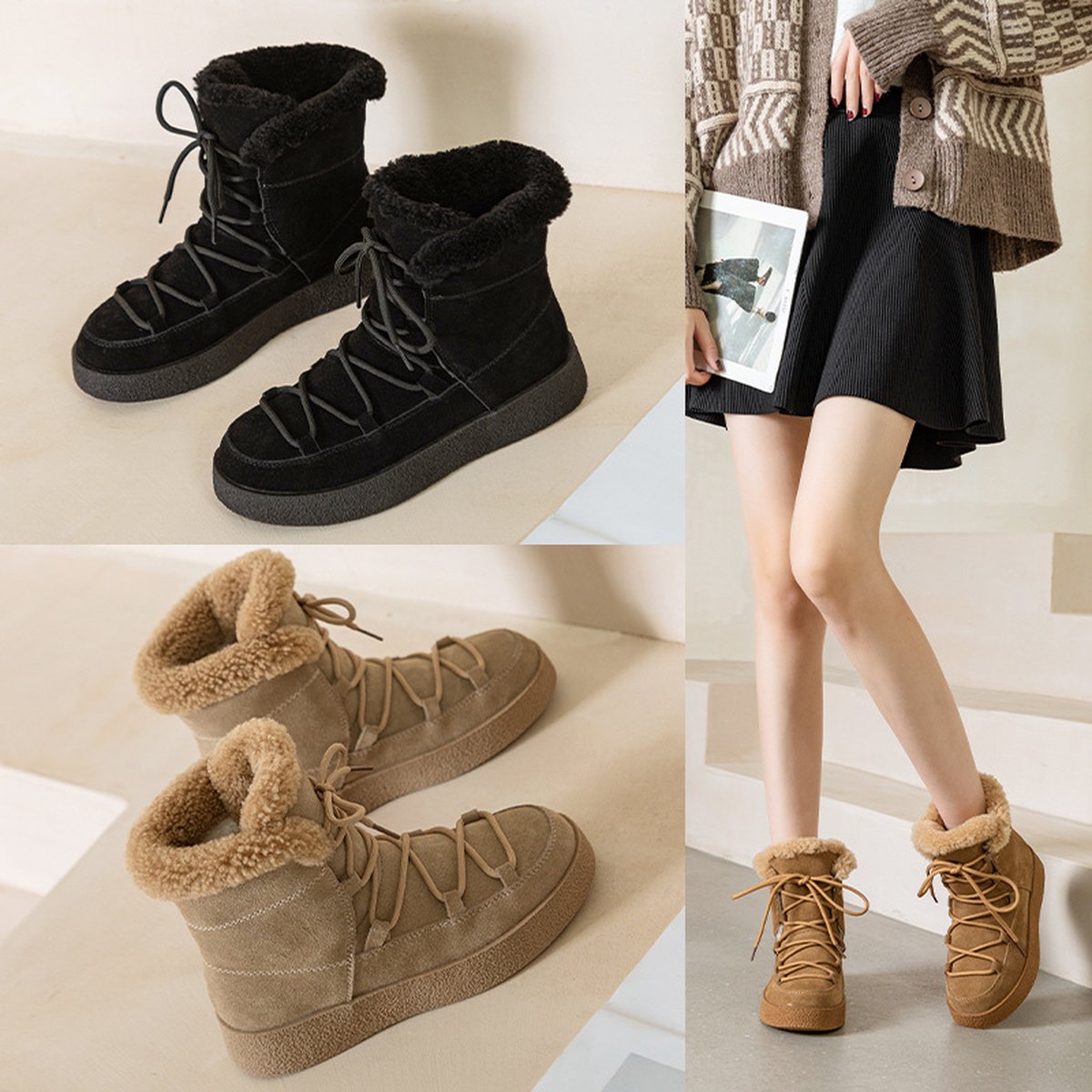 Women's Thick Bottom Warm Keeping Round Head Ankle