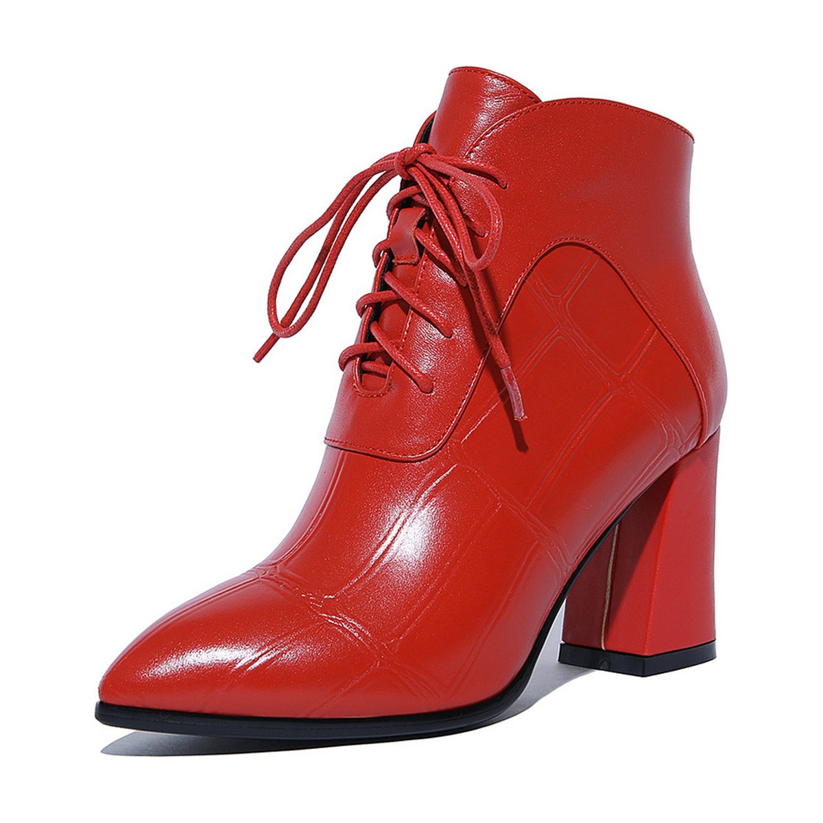 Women's Thick Heel Leather Boots High