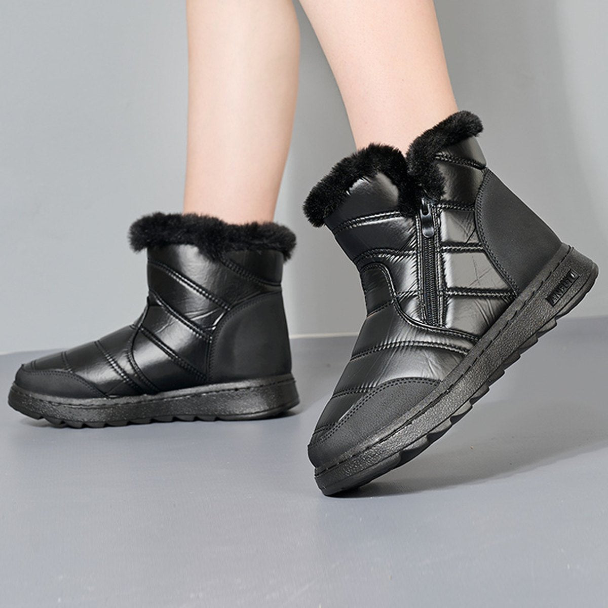 Women's Thick Plush Snow Boots Side Zipper High
