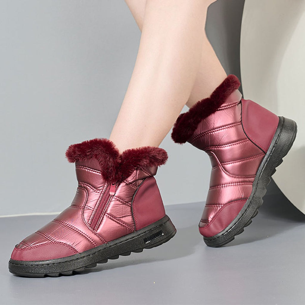 Women's Thick Plush Snow Boots Side Zipper High
