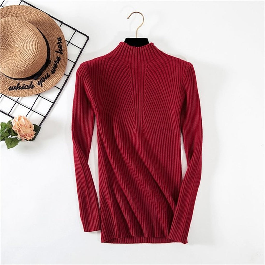 Women's Threaded Half-neck Sweater