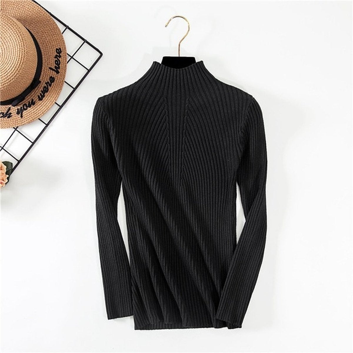 Women's Threaded Half-neck Sweater