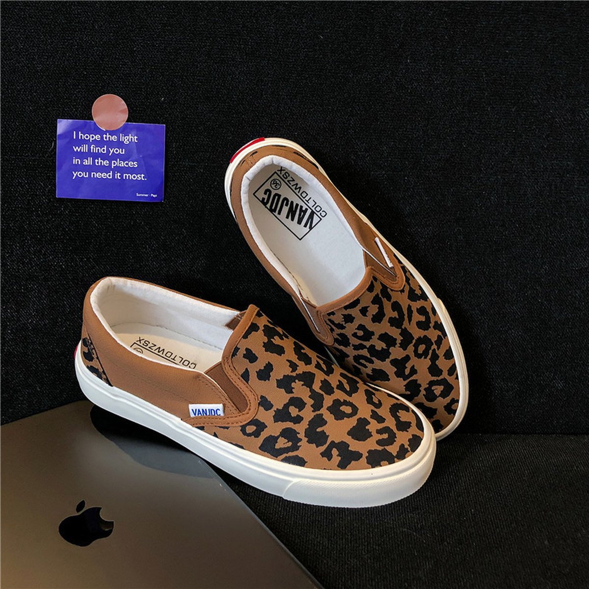 Women's Versatile Slip-on Leopard Print Canvas Shoes
