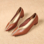 Women's Vintage Casual Retro Block Heel Pointed Toe