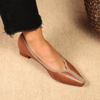 Women's Vintage Casual Retro Block Heel Pointed Toe