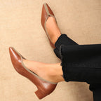 Women's Vintage Casual Retro Block Heel Pointed Toe