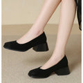 Women's Vintage French Chic Square Toe Block Heel