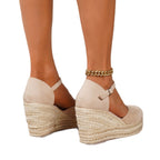 Women's Vintage Straw Wedge Sandals