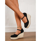 Women's Vintage Straw Wedge Sandals