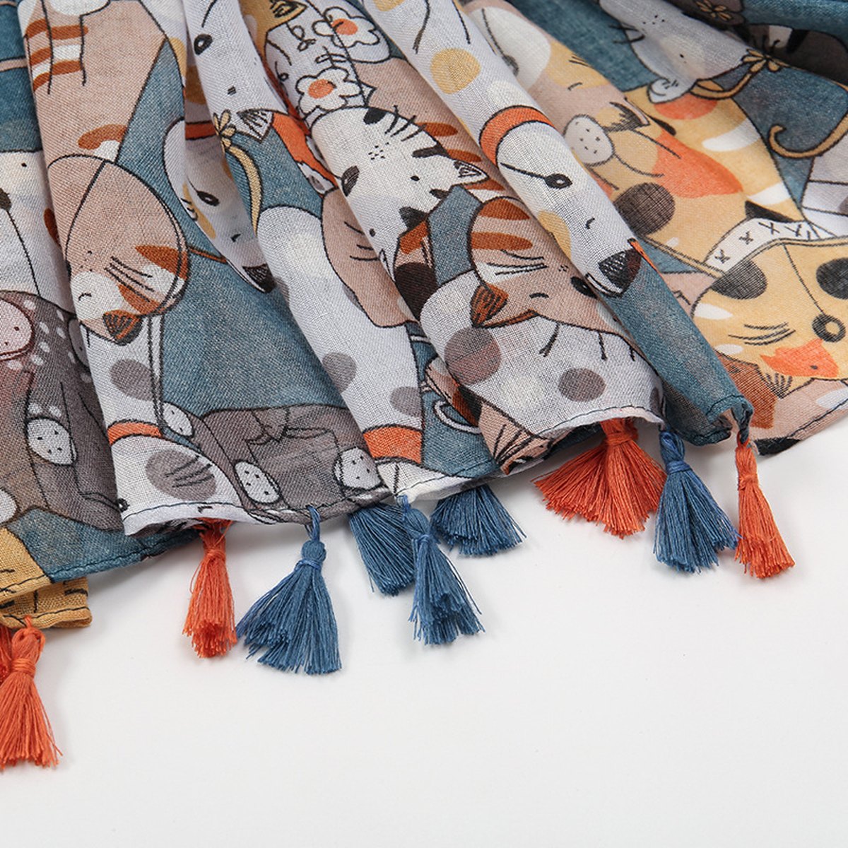 Women's Voile Tassel Scarf
