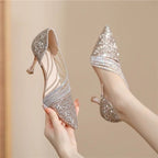 Women's Wedding Shoes Bride Elegant Pointed Toe Slip