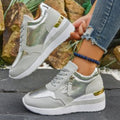 Women's Wedge Soled Height Increasing Casual Sneakers