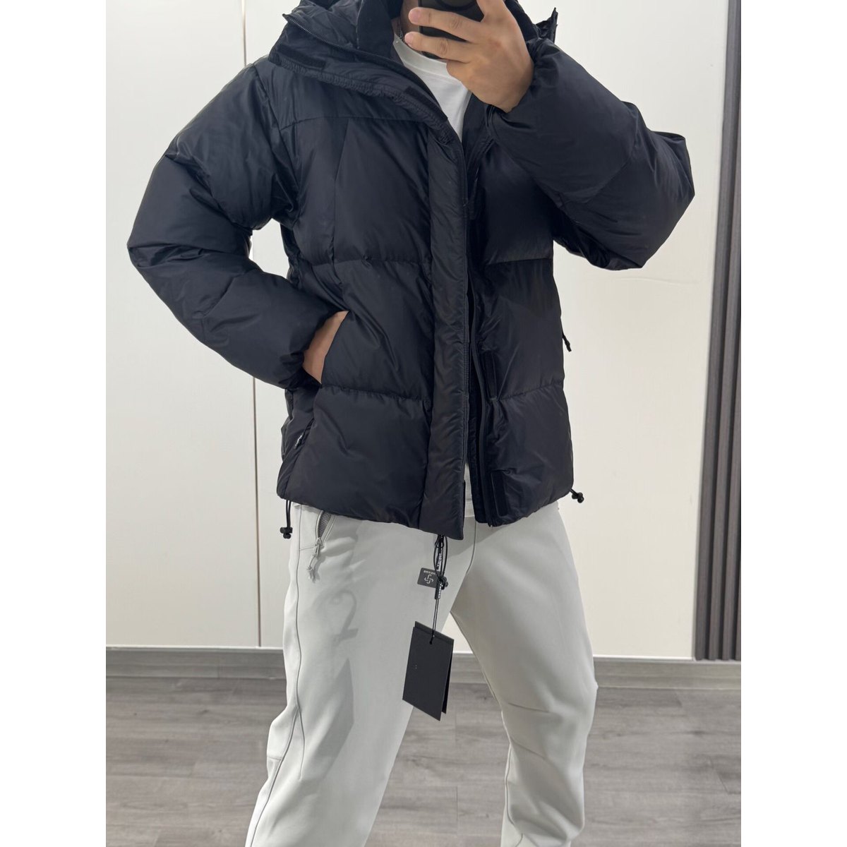 Women's White Duck Down Puffer Jacket Hooded Warm