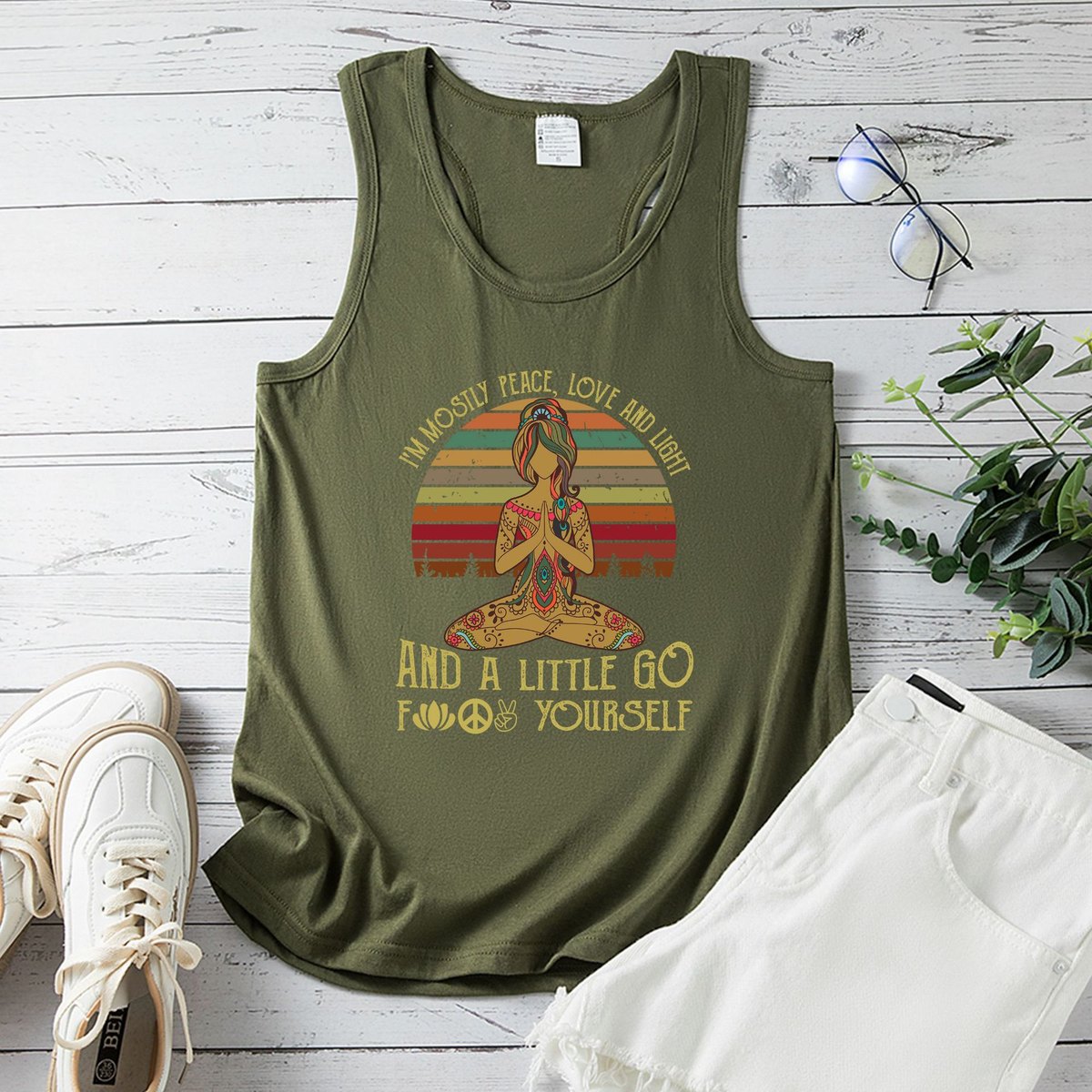 Women's Yoga Vest European Size Peace Top